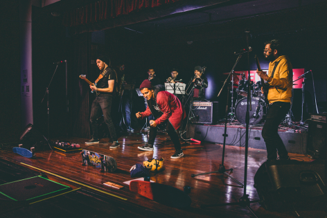 Set de rodaje de un toque musical